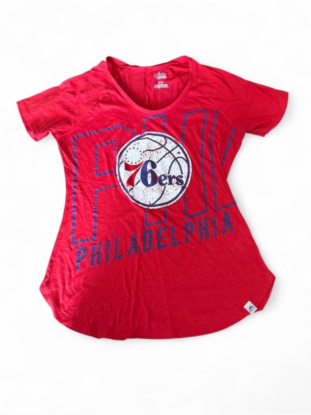 Philadelphia 76ers Womens Red Team Graphic Tee